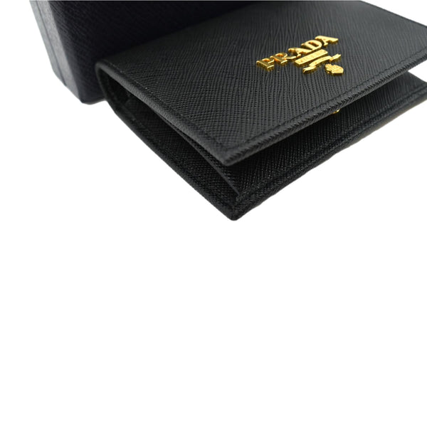 Prada Small Saffiano Leather Wallet Black - Bottom Left