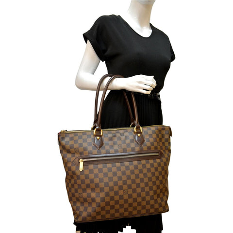 LOUIS VUITTON Saleya GM Damier Ebene Shoulder Bag Brown