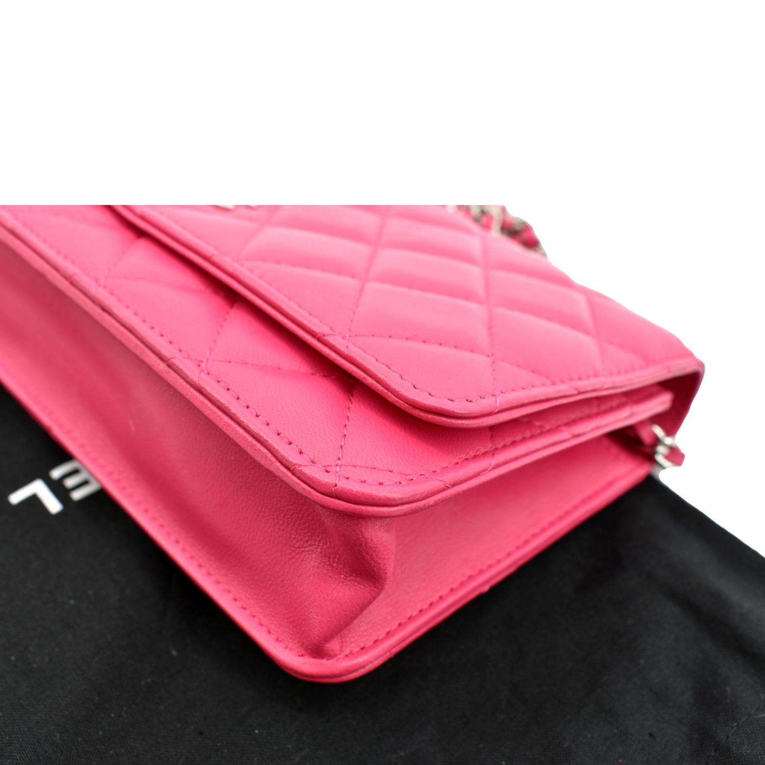 Authentic Chanel Camellia Pink Wallet on Chain WOC GHW