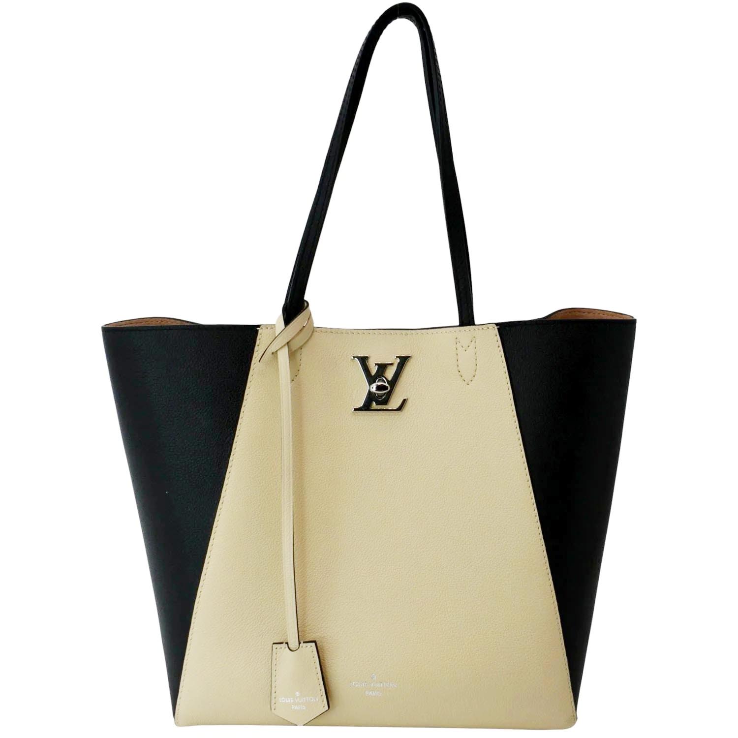 LOUIS VUITTON Lockme Cabas Leather Tote Bag Bicolor
