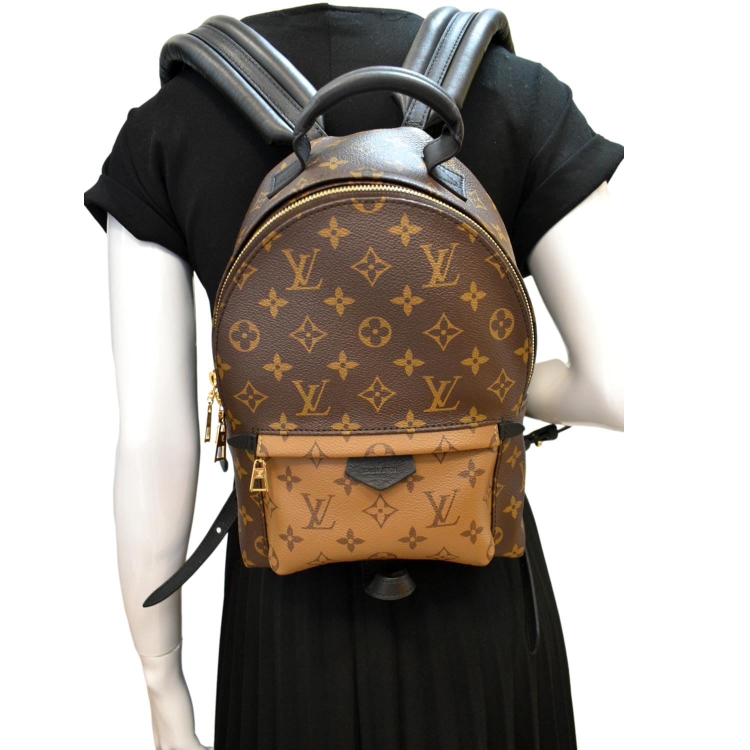cheap louis vuitton palm springs backpack LOUIS VUITTON Palm Springs PM Monogram Reverse Canvas Backpack Brown