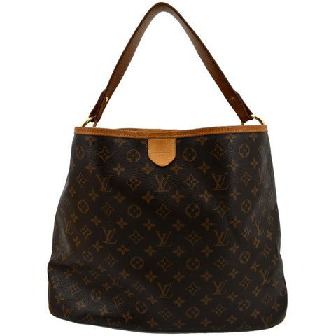 LOUIS VUITTON  Delightful MM Monogram Canvas Hobo Bag Brown