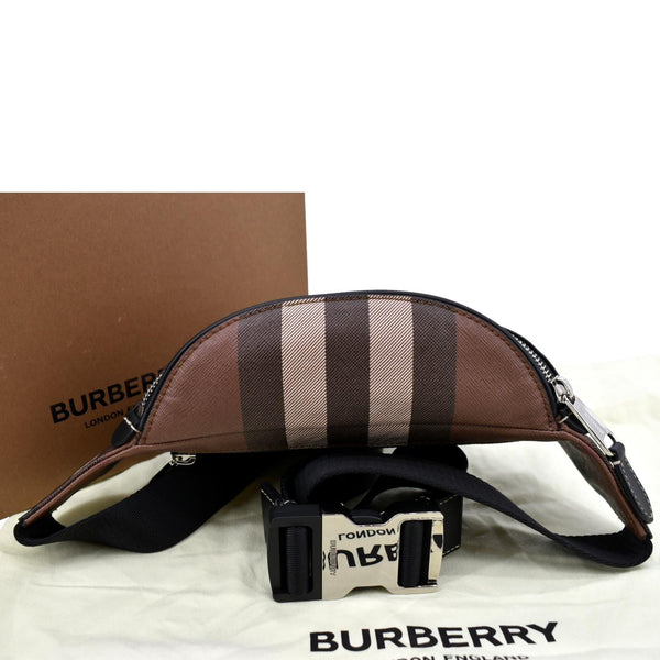 Burberry Mini Cason Check Bum Bag Dark Birch in Brown - Top