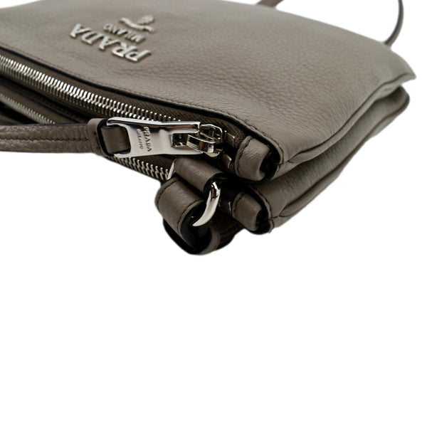 Prada Vitello Phenix Leather Crossbody Bag Beige - Top Left