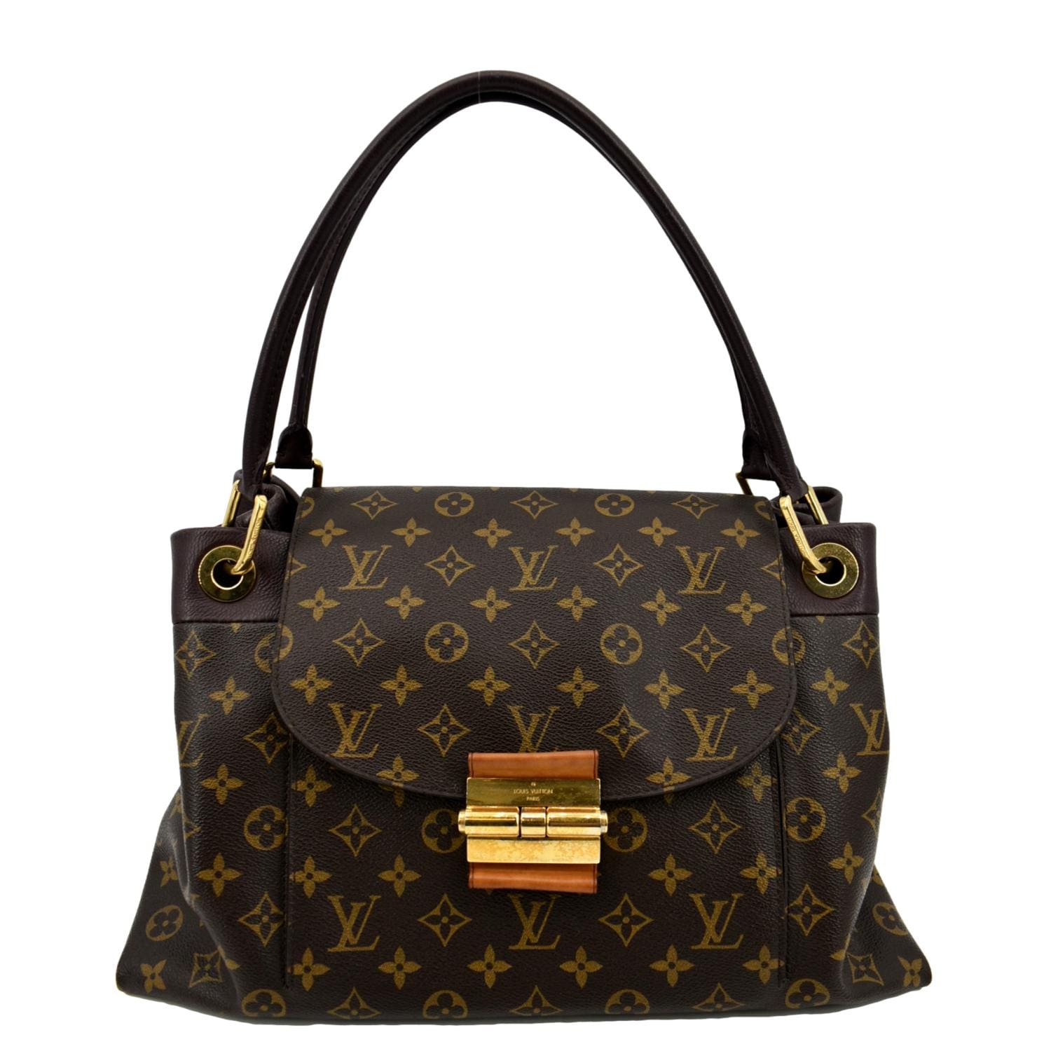 LOUIS VUITTON Olympe Monogram Canvas Satchel Shoulder Bag Brown