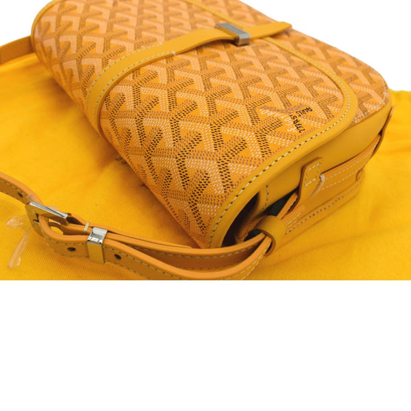 GOYARD Belvedere PM Goyardine Chevron Canvas Messenger Bag Yellow