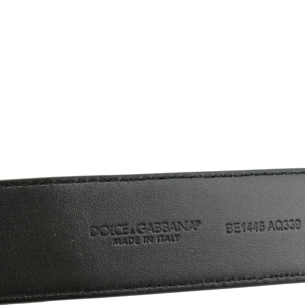 Dolce & Gabbana Logo Rhinestones Leather Belt in Black - Made in Italy