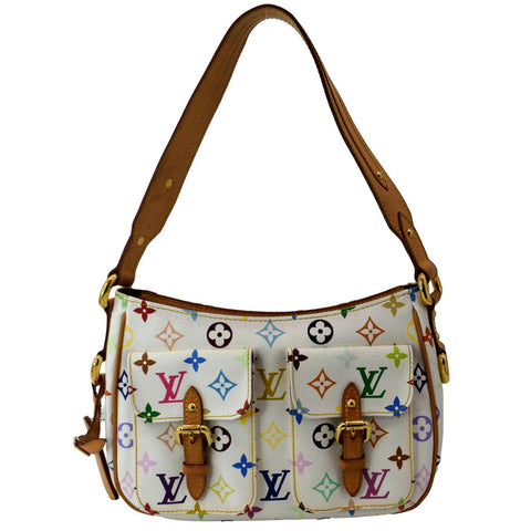 LOUIS VUITTON Lodge PM Monogram Leather Shoulder Bag White