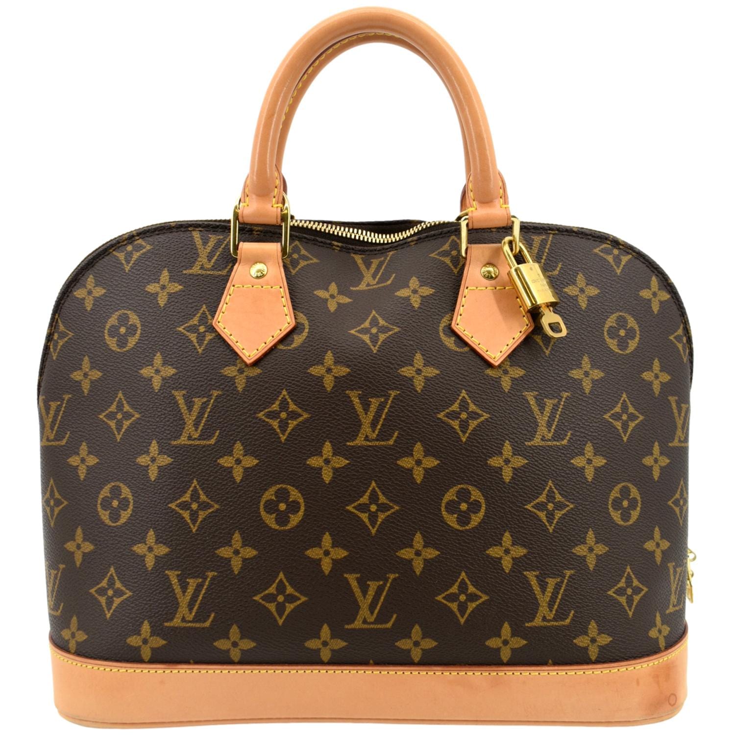 Louis Vuitton Alma PM Monogram Canvas Satchel Bag Brown - Front