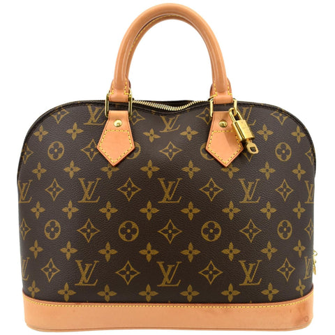 LOUIS VUITTON Alma PM Monogram Canvas Satchel Bag Brown