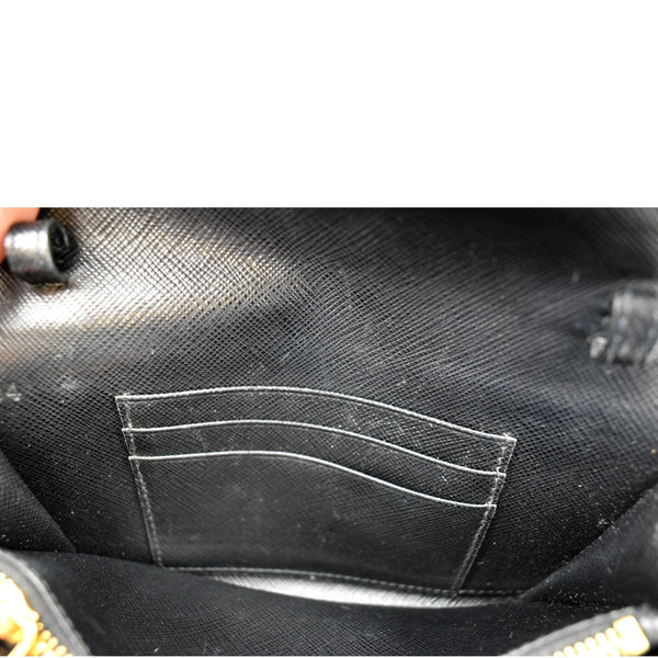 PRADA Continental Flap Saffiano Leather Long Wallet Black