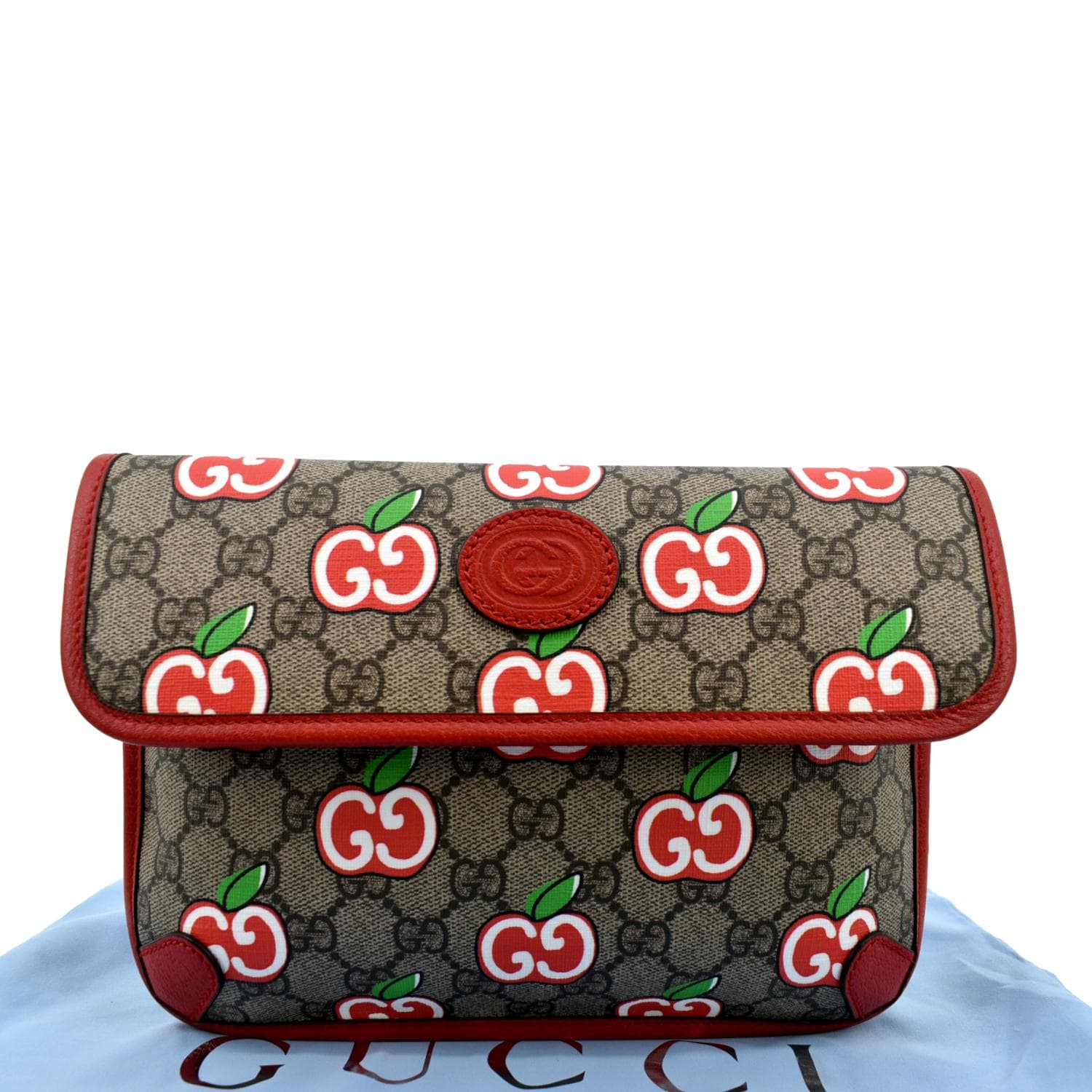 New Gucci Supreme Canvas GG Apple Print Belt Bag 625233 