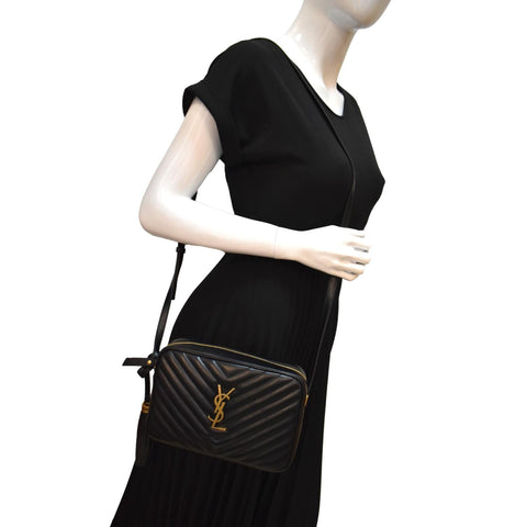 Yves Saint Laurent Lou Camera Chevron Crossbody Bag - Full View