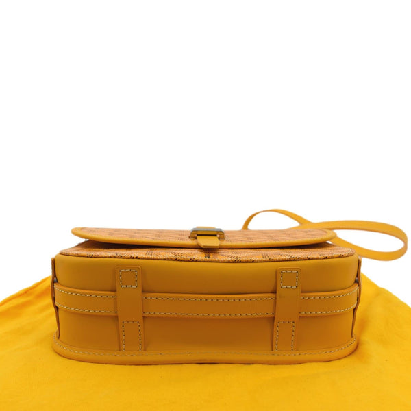 GOYARD Belvedere PM Goyardine Chevron Canvas Messenger Bag Yellow