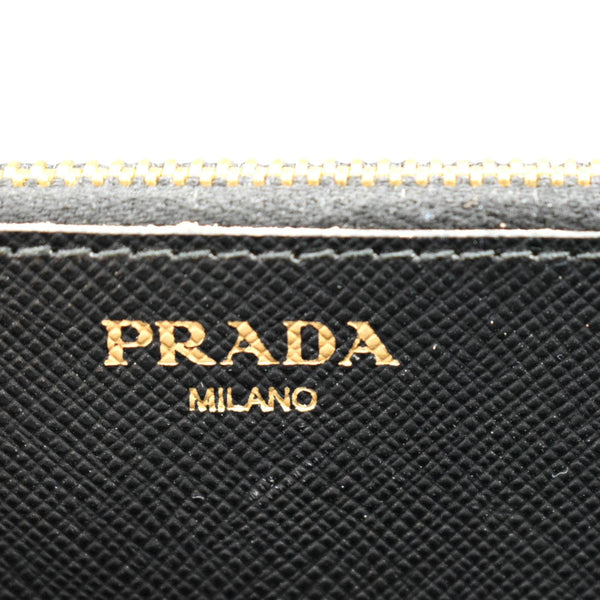 PRADA Continental Flap Saffiano Leather Long Wallet Black