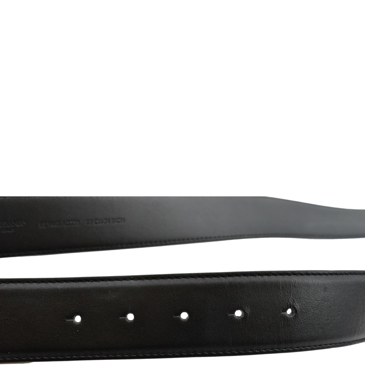 Dolce & Gabbana Logo Rhinestones Leather Belt in Black