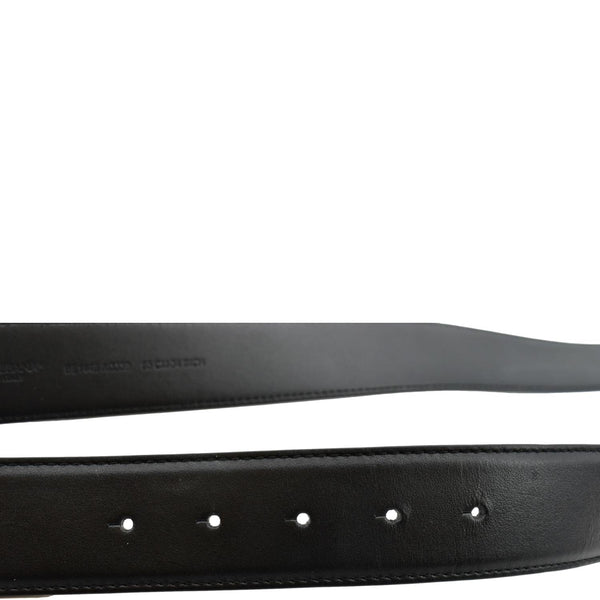 Dolce & Gabbana Logo Rhinestones Leather Belt in Black - Both Sides