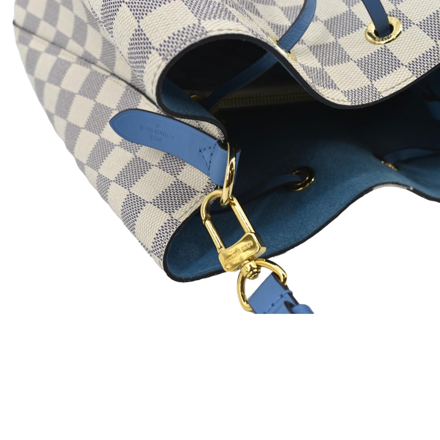 Louis Vuitton NEONOE N40153 Shoulder Bag Damier Azur White Gray Light Blue  Auth