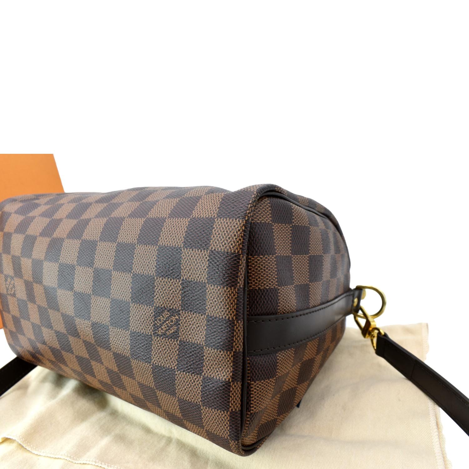 Speedy bandoulière cloth handbag Louis Vuitton Brown in Cloth - 25272207