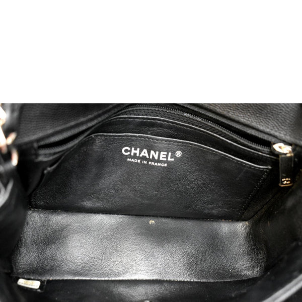 CHANEL Mini CC Flap Leather Shoulder Bag Black