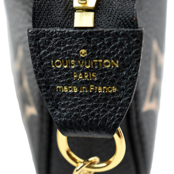 LOUIS VUITTON Mini Pochette Bicolor Monogram Empreinte Accessories Pouch Black