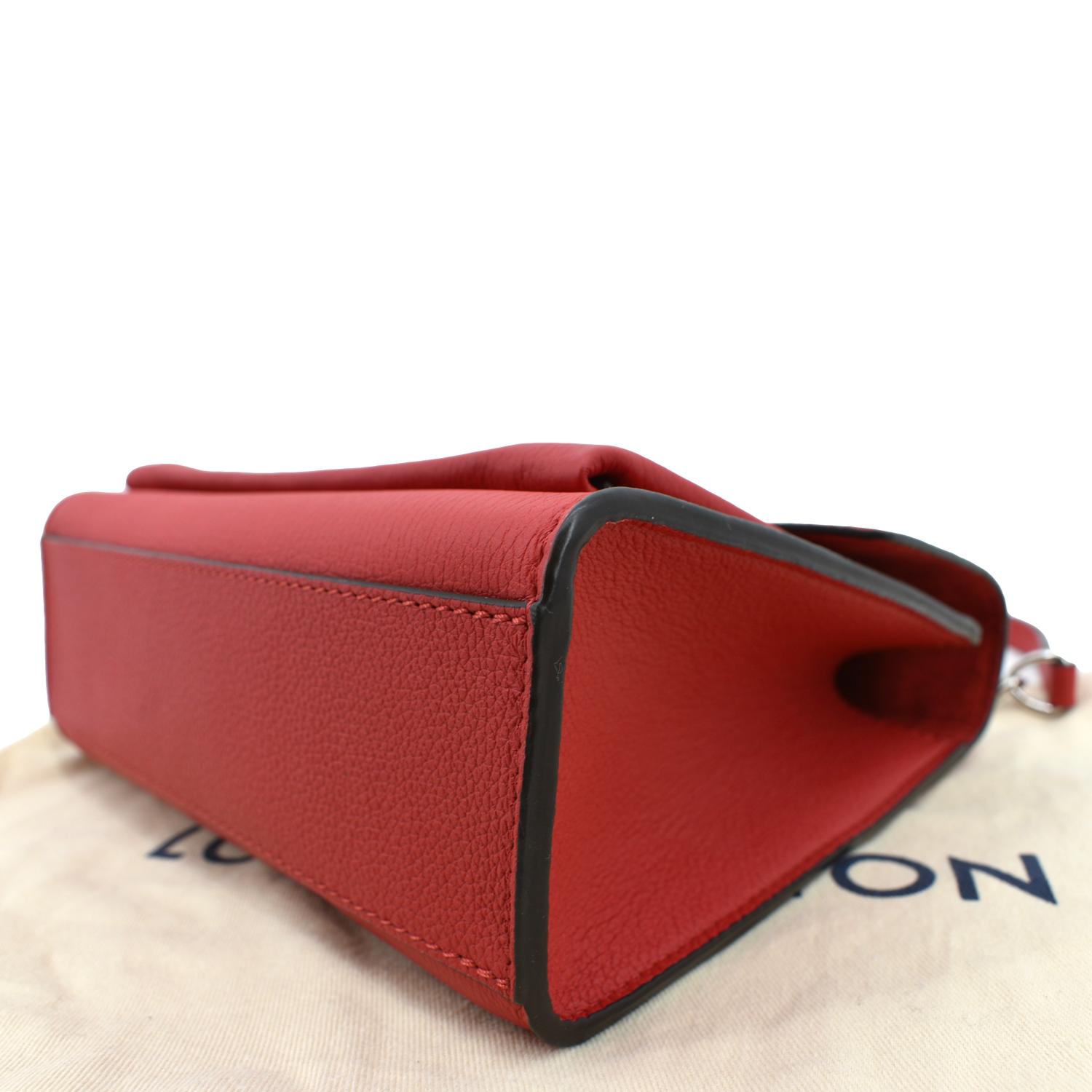 LOUIS VUITTON M51419 Ruby Red Calfskin My Lock Me BB Chain Shoulder Bag  AA119
