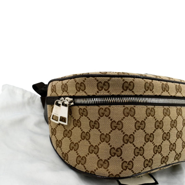 Gucci Waist Pouch GG Canvas Belt Bag in Beige Color - Left Side