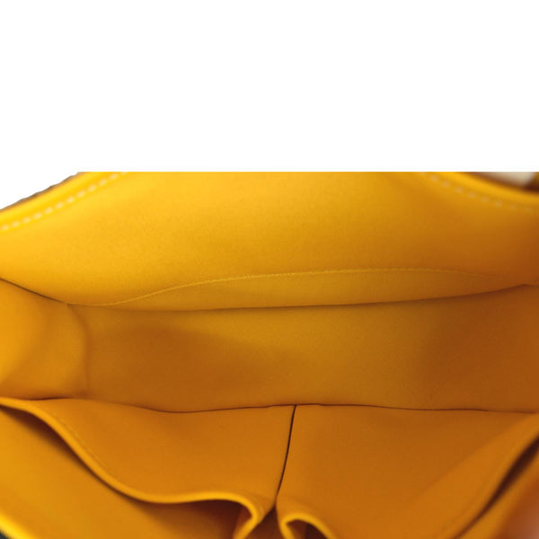 GOYARD Belvedere PM Goyardine Chevron Canvas Messenger Bag Yellow