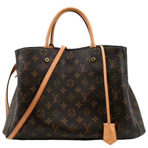 LOUIS VUITTON Montaigne GM Monogram Canvas Shoulder Bag Brown