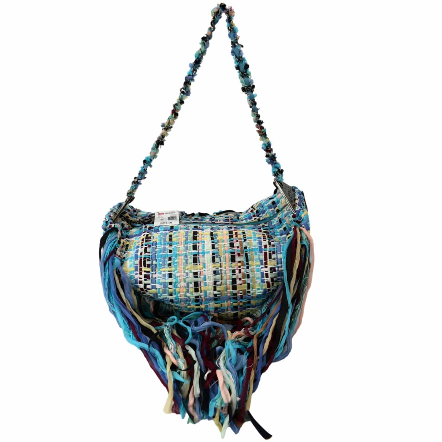 CHANEL Coco Cuba Hammock Tweed Woven Hobo Bag Turquoise