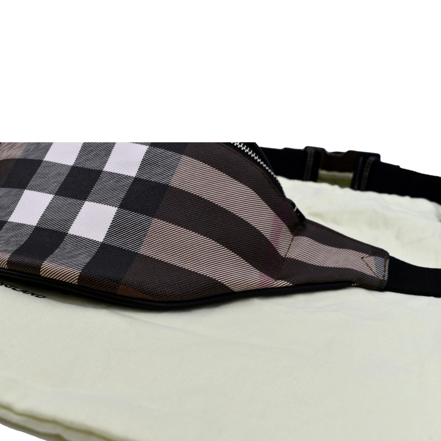 Burberry Cason Brown Checkered Belt Bag New