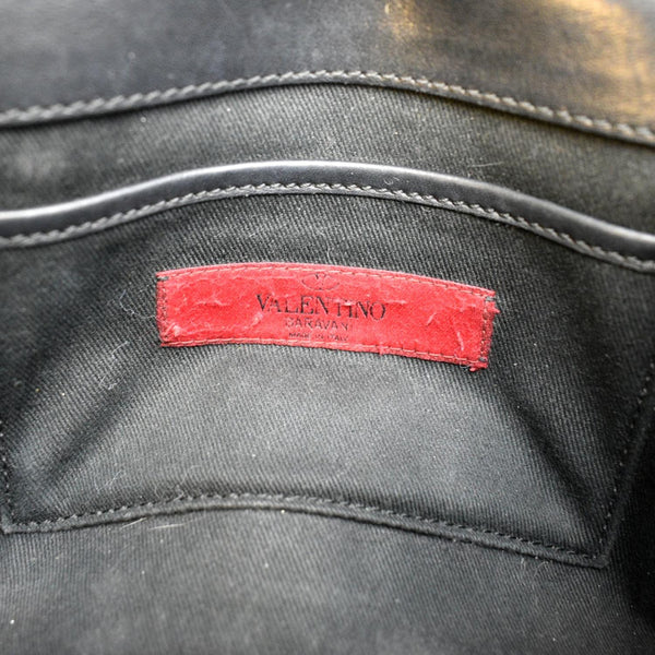 VALENTINO Spiderman Rockstud Grainy Calfskin Leather Crossbody Bag Black