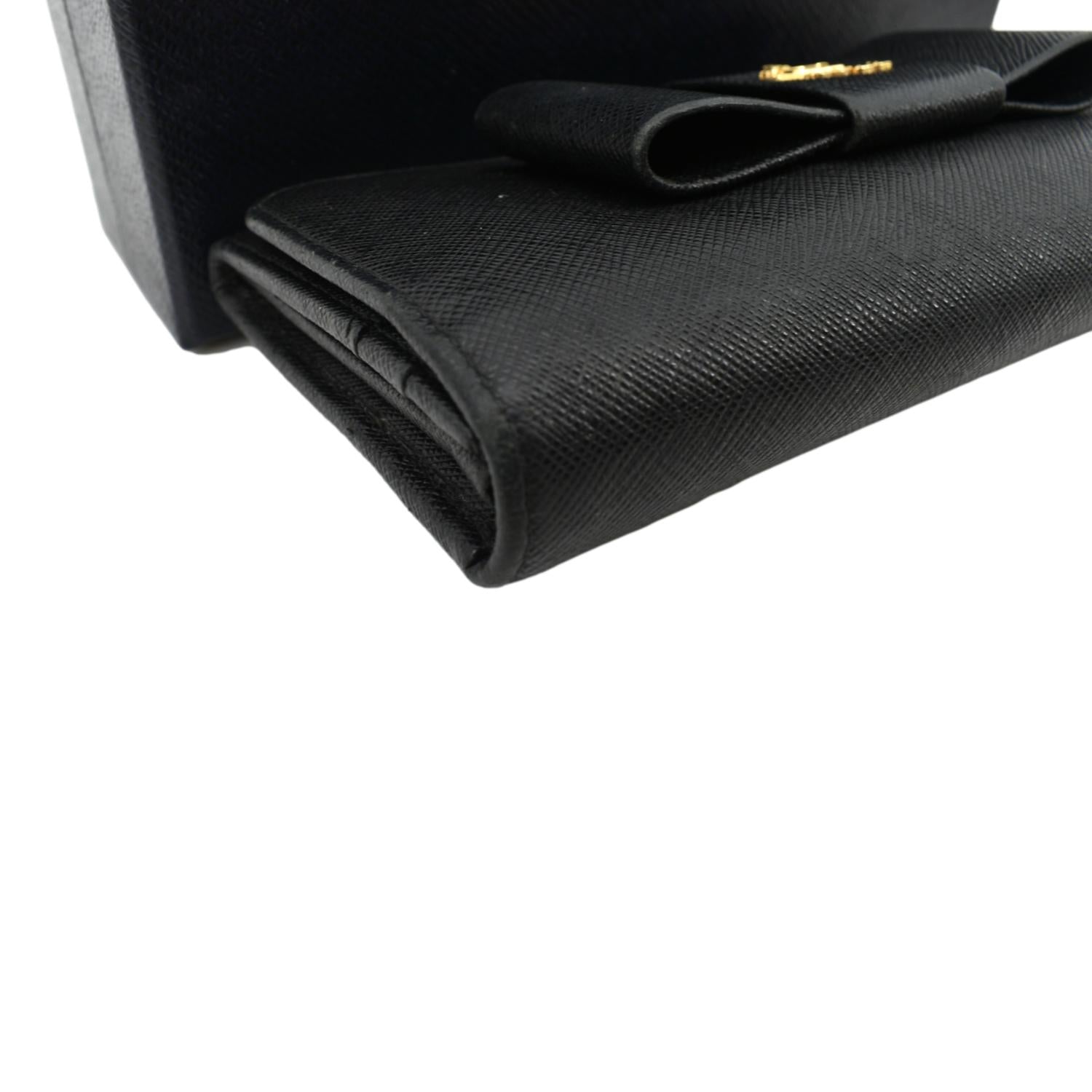 Prada Black horizontal wallet with logo