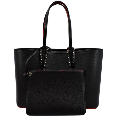 CHRISTIAN LOUBOUTIN Cabata Small Empire Paris Leather Tote Bag Black
