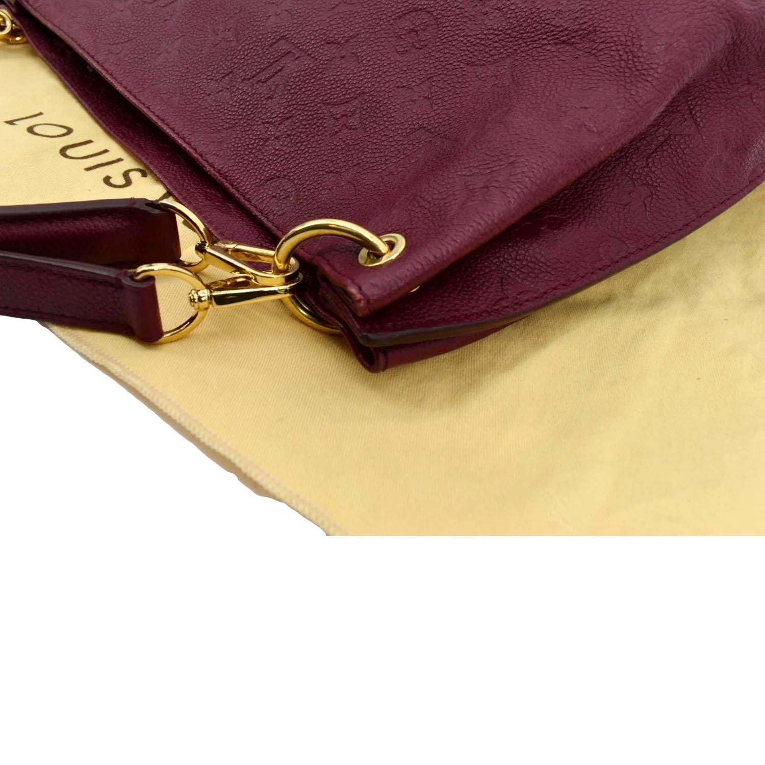 Authentic Louis Vuitton Empreinte Metis 2 Way in Red Hobo Shoulder Handbag