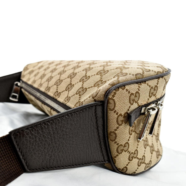 Gucci Waist Pouch GG Canvas Belt Bag in Beige Color - Right top
