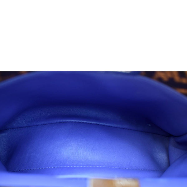 Fendi Peekaboo Mini Python Leather Shoulder Bag Brown - Inside