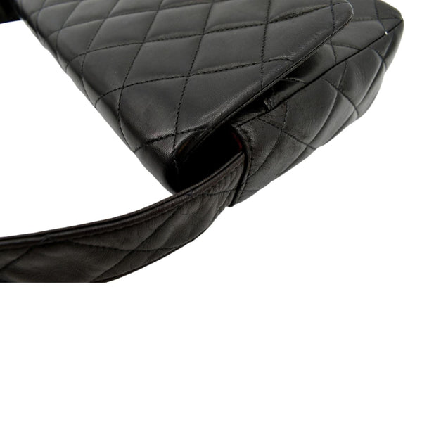 Chanel Vintage Flap Quilted Leather Shoulder Bag Black - Top Left