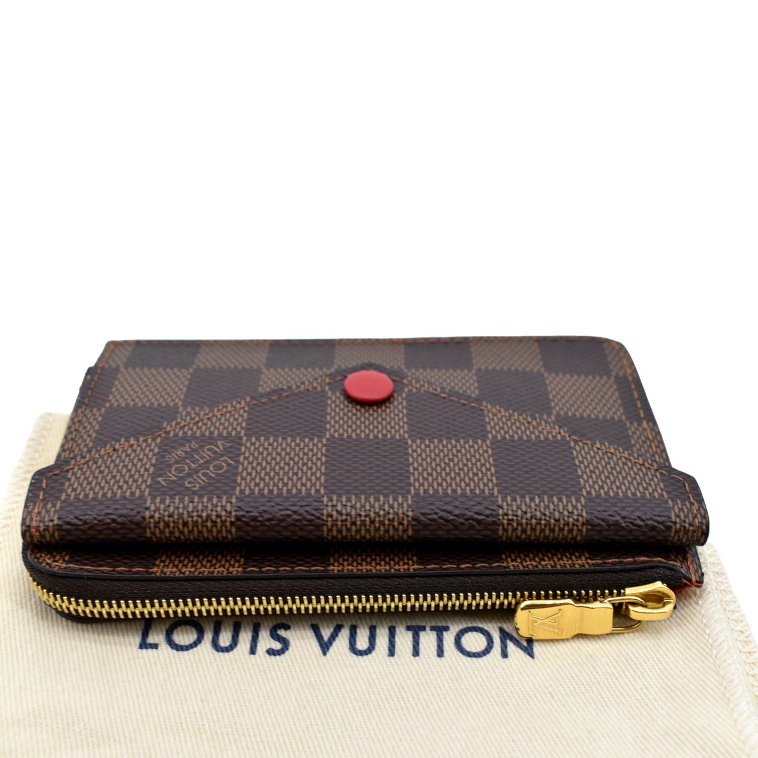 Louis Vuitton Card Holder Recto Reverso Damier Ebene Red for Women