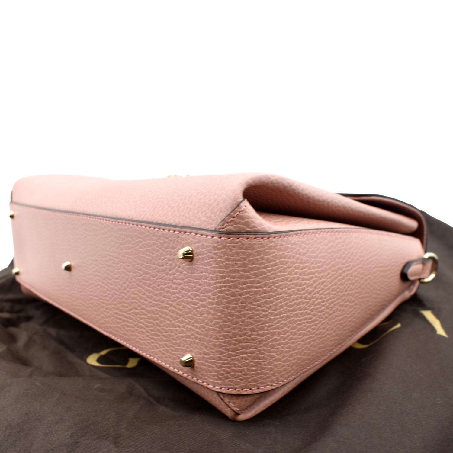 GUCCI Dollar Calfskin Small Interlocking G Shoulder Bag Soft Pink