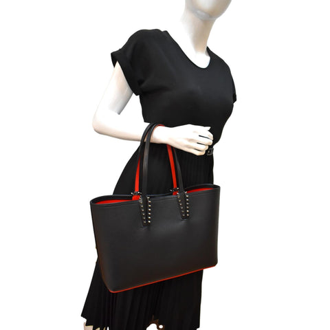 CHRISTIAN LOUBOUTIN Cabata Small Empire Paris Leather Tote Bag Black