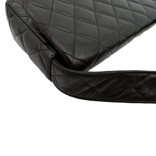 Chanel Vintage Flap Quilted Leather Shoulder Bag Black - Top Right