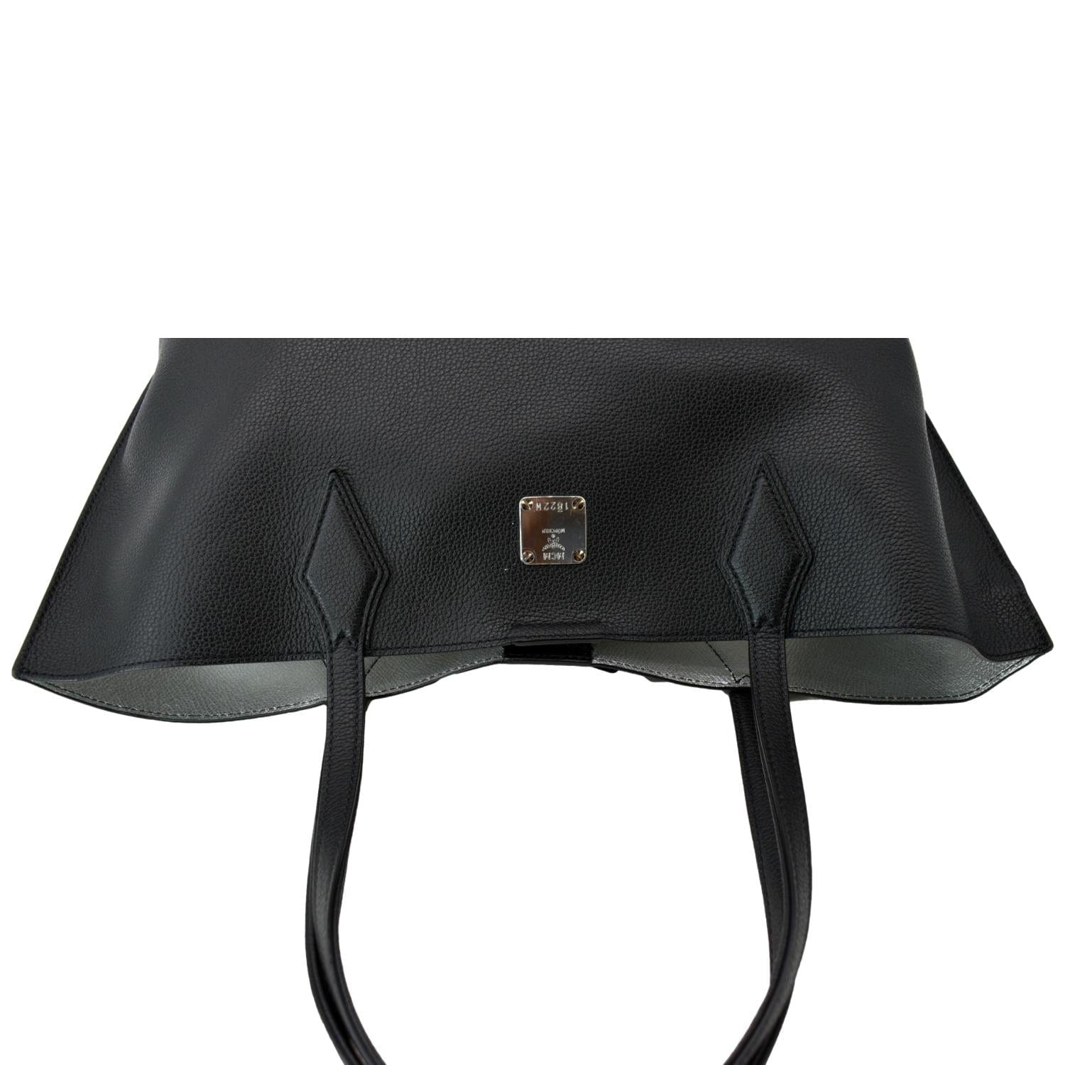MCM Yris Medium Leather Shopper Tote Bag Black