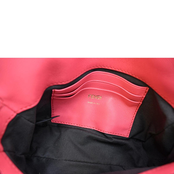 FENDI Baguette Nappa Leather Crossbody Bag Red