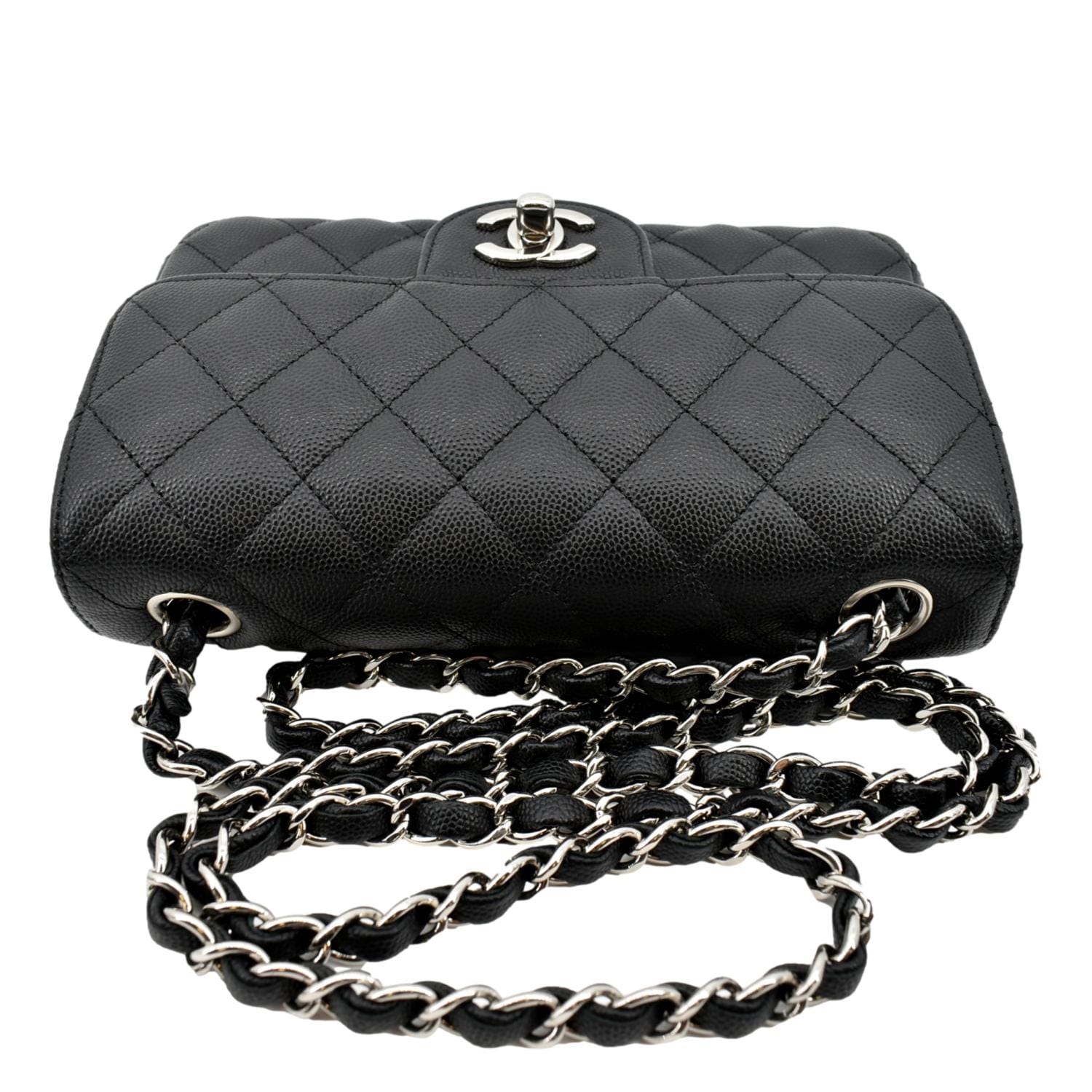 CHANEL Mini CC Flap Leather Shoulder Bag Black