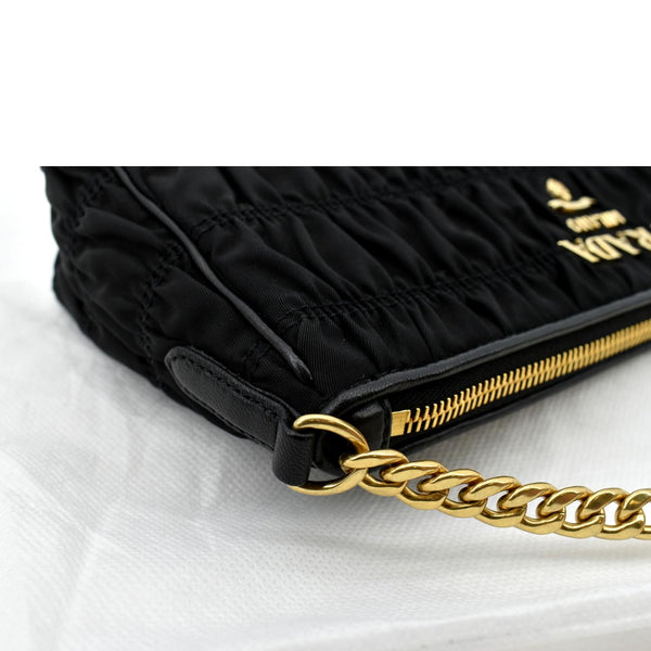 Prada Tessuto Gaufre Nylon Shoulder Bag in Black Color - Top Right