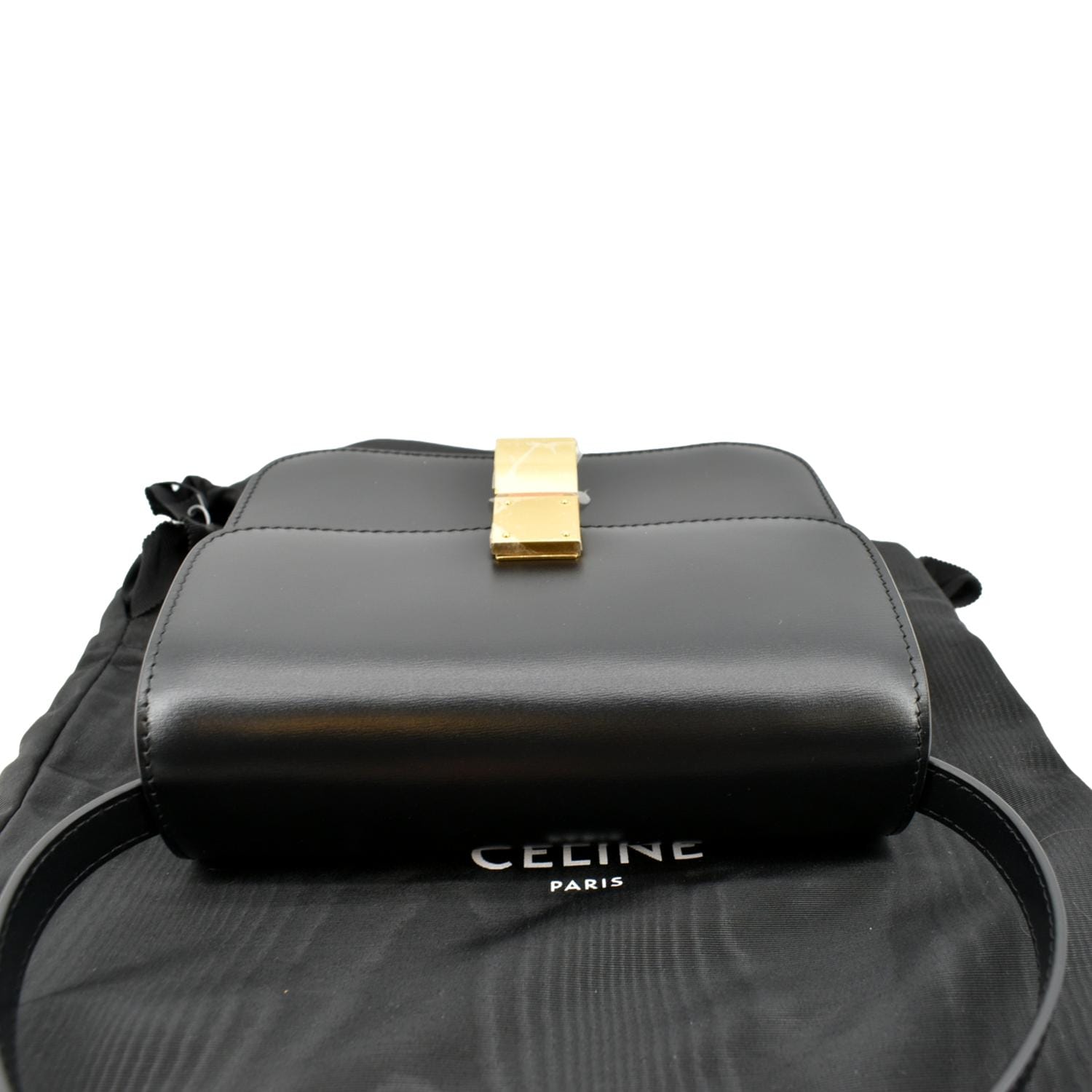 Celine Classic Box Calfskin Leather Crossbody Bag Black