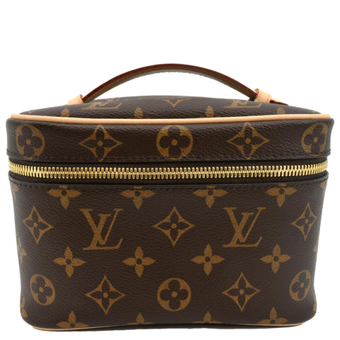 LOUIS VUITTON Nice Mini Monogram Canvas Toiletry Pouch Brown