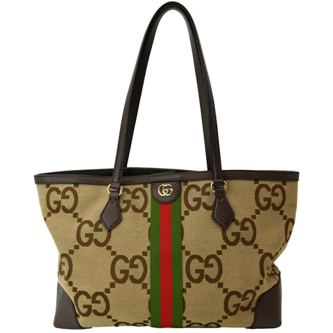 GUCCI Ophidia Jumbo GG Supreme Canvas Tote Bag Beige 631685