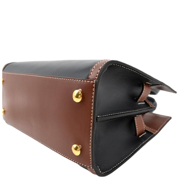 BURBERRY Mini Title Vintage Canvas Leather Two Handle Shoulder Bag Black